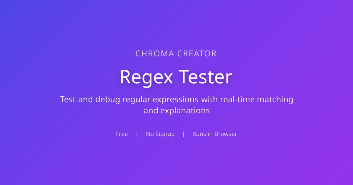 Regex Tester & Debugger - Test Regular Expressions Online | Chroma ...